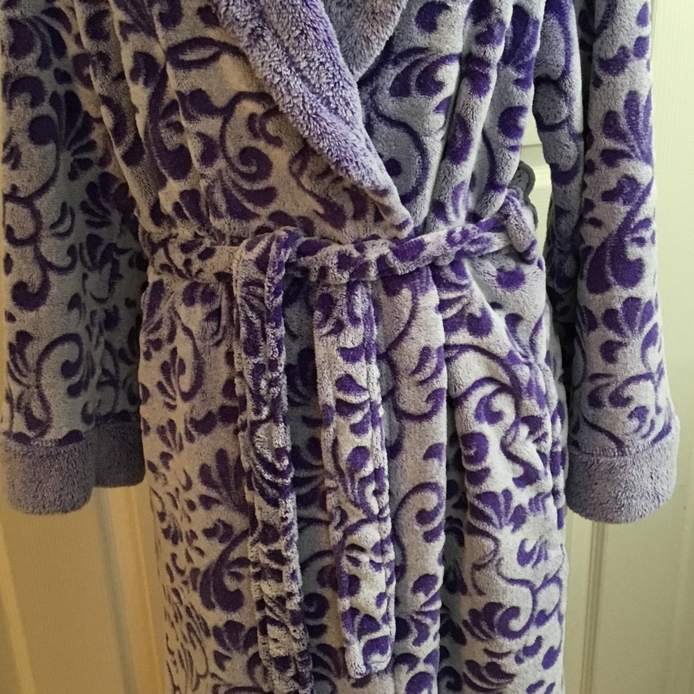 Purple Floral Loungewear Gothvibe Women's Robe Size L - Picture 3 of 9